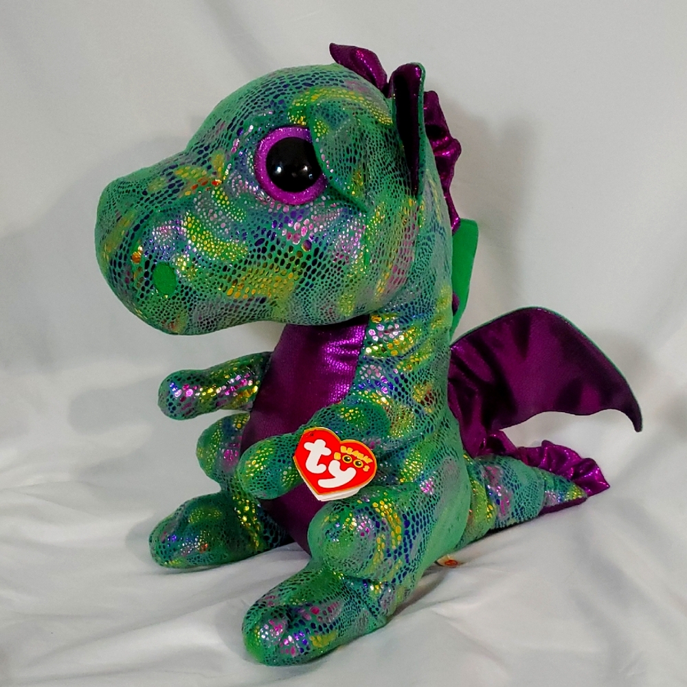 Dragon Plush Large TY Beanie Boos Cinder 16" Fantasy Decor Dorm Plush